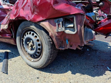 Photo for Car Wreck. Vehicle Traffic Crash Accident. Auto Damage - Royalty Free Image