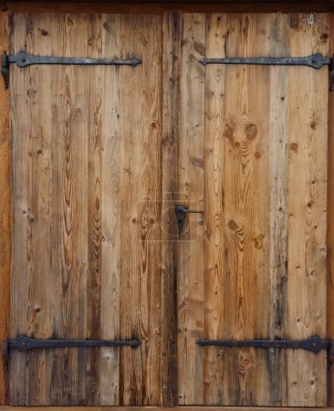 Foto de Entradas antiguas: Entrada doble de madera vintage - Imagen libre de derechos