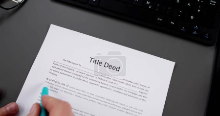 Photo for Property Title Deed. Real Estate Document. Home Mortgage - Royalty Free Image