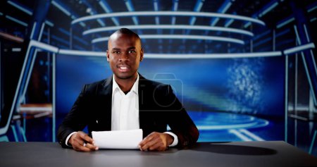 Photo for Press News TV Talk. Journalist Media Newscaster - Royalty Free Image