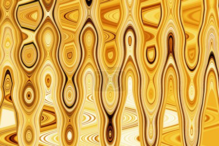 close up of golden illustration abstract wavy flowing background