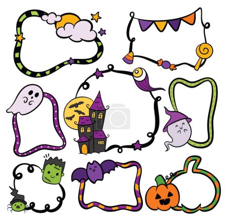 Illustration for Hand drawn cartoon halloween design elements - Royalty Free Image