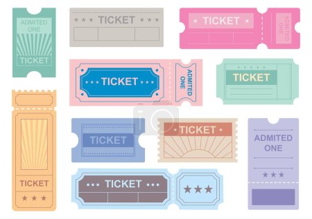 retro movie tickets design elements