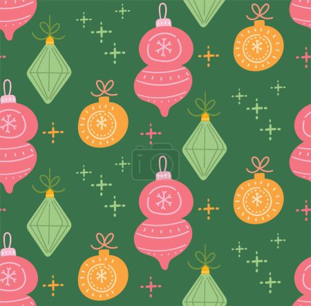Illustration for Cute Christmas background seamless pattern - Royalty Free Image