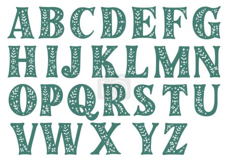 Ilustración de Ornamento alfabeto, fuente con patrón. conjunto de letras. ilustración vectorial - Imagen libre de derechos
