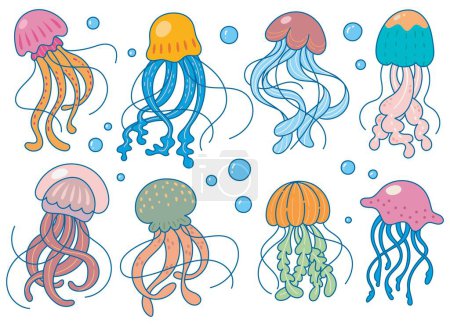 Foto de Dibujado a mano hermosa medusa garabato elemento de diseño ilustración - Imagen libre de derechos
