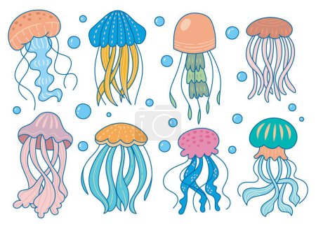 Foto de Dibujado a mano hermosa medusa garabato elemento de diseño ilustración - Imagen libre de derechos