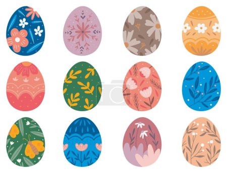 Foto de Conjunto de elementos decorados de diseño de huevo de Pascua - Imagen libre de derechos