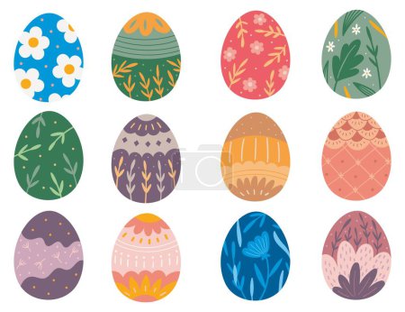 Foto de Conjunto de elementos decorados de diseño de huevo de Pascua - Imagen libre de derechos