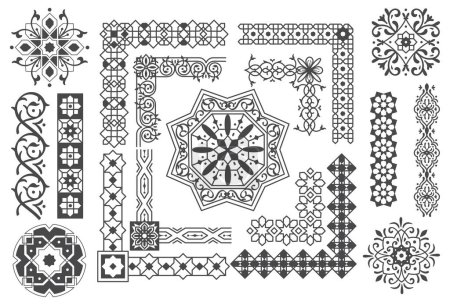 Illustration for Islamic border and pattern design element vector illustration - Royalty Free Image