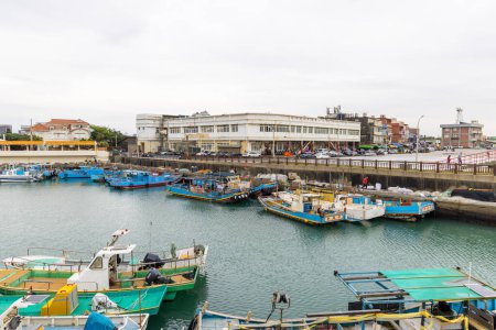 Photo for Taoyuan, Taiwan - 20 April 2022: Zhuwei Fish Harbor in Taiwan - Royalty Free Image
