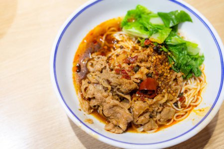 Photo for Spicy stir rice noodle with beef - Royalty Free Image