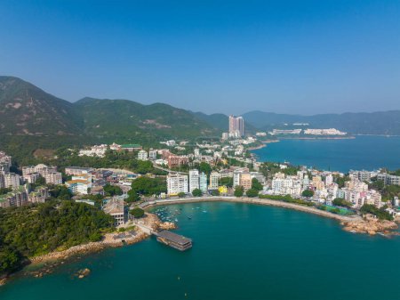 Photo for Hong Kong - 14 December 2021: Top view of Stanley downtown in Hong Kong city - Royalty Free Image