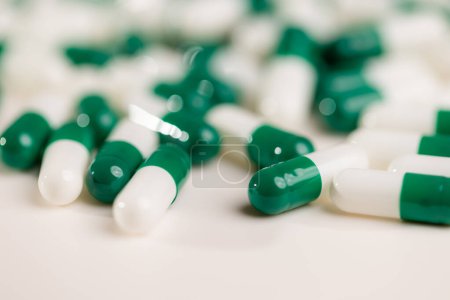 Photo for Pile of the medicine in green color - Royalty Free Image