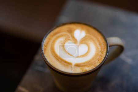 Foto de Delicioso café con leche creativa patrón de espuma - Imagen libre de derechos