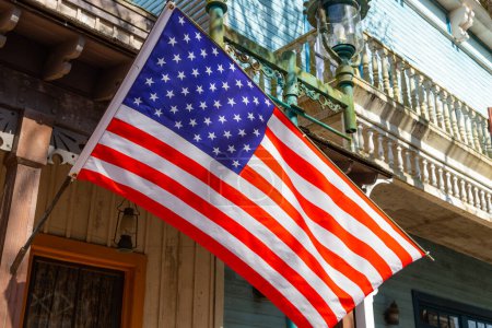 Foto de Bandera del Americano en la calle - Imagen libre de derechos
