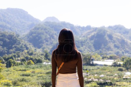 Photo for Travel woman enjoy the landscape in countryside - Royalty Free Image