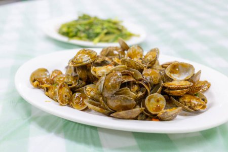 Photo for Chinese dishes stir fry clam with the sauce - Royalty Free Image