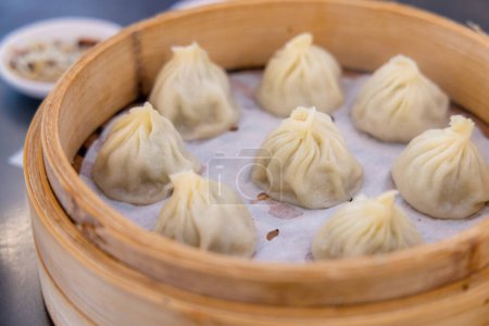 Photo for Chinese food xiao long bao steamed soup dumpling bun - Royalty Free Image