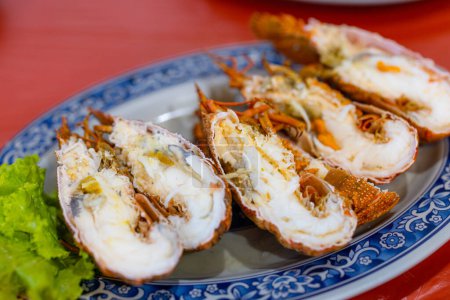 Photo for Steamed lobster seafood dish in restaurant - Royalty Free Image