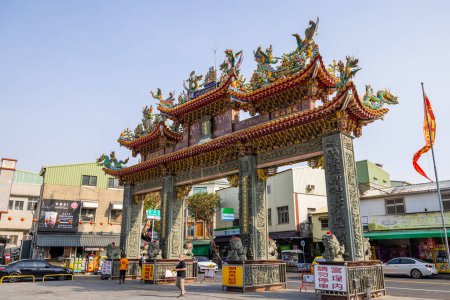 Téléchargez les photos : Tainan, Taiwan - 21 février 2023 : Temple Tianhou à Anping of Tainan à Taiwan - en image libre de droit