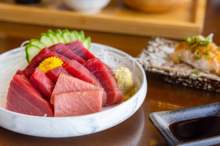 Photo for Slice of fresh Taro in Japanese restaurant - Royalty Free Image