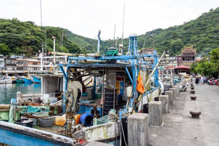 Foto de Yilan, Taiwán - 15 de mayo de 2023: Puerto pesquero de Nanfangao en Yilan, Taiwán - Imagen libre de derechos