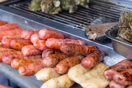 Photo for Grill Taiwanese sausage in street market - Royalty Free Image