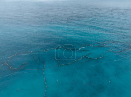 Photo for Top view of stationary fishing net over the sea - Royalty Free Image