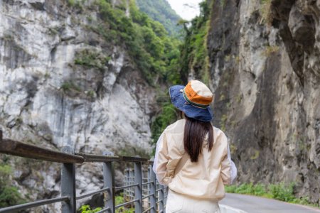 Hiking woman go Taroko Gorge in Hualien of Taiwan