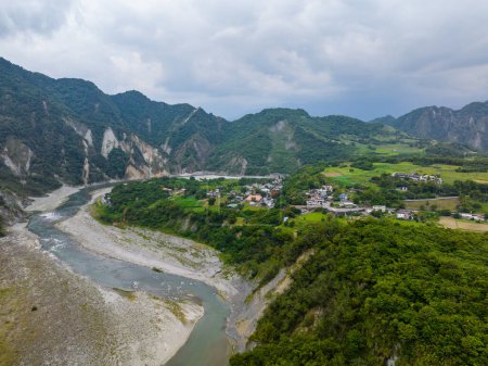 Photo for Aerial view of Hualien taroko valley in Taiwan - Royalty Free Image