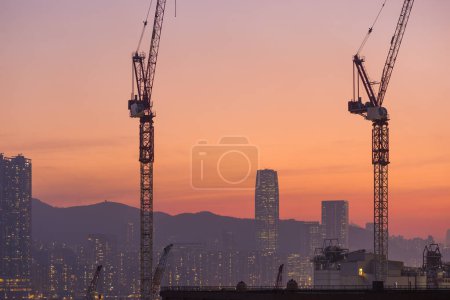 Photo for Sunset view with the city background in Hong Kong - Royalty Free Image