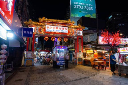 Photo for Taipei, Taiwan - 27 September 2022: Raohe Street Night Market in Taipei city - Royalty Free Image