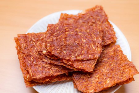 Photo for Sliced sheets of dried and crispy pork - Royalty Free Image