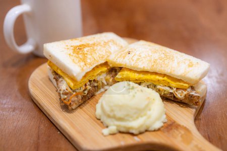 Photo for Delicious toasted sandwiches with egg - Royalty Free Image