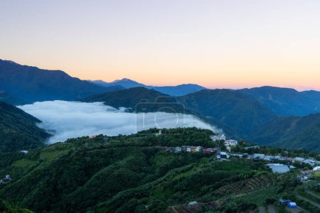 Photo for Sunrise over the Cingjing Farm in Renai Township of Nantou County in Taiwan - Royalty Free Image