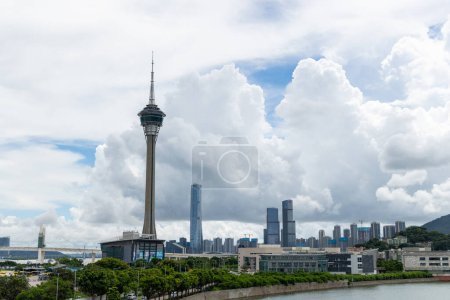 Foto de Macau - 03 July 2023: Macau tower in city - Imagen libre de derechos