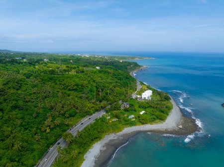 Photo for Top view of Taitung sea coastline in Taiwan - Royalty Free Image