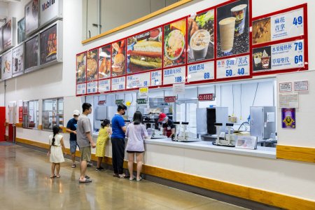 Photo for Taoyuan, Taiwan - 17 August 2023: Costco food court  in Nankan of Taiwan - Royalty Free Image