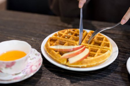 Foto de Bélgica waffle en la cafetería - Imagen libre de derechos