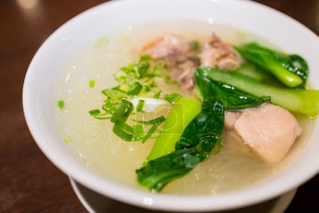 Photo for Glass noodles chicken soup with vegetable - Royalty Free Image