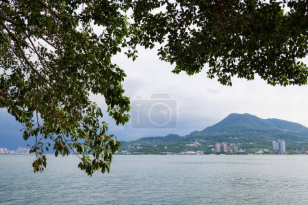 Photo for Tamsui river over the Bali district in Taiwan - Royalty Free Image