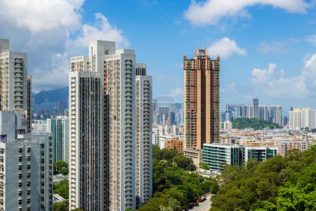Photo for Hong Kong - 20 June 2023: Hong Kong residential district in Kowloon side - Royalty Free Image