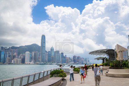 Photo for Hong Kong - 20 June 2023: Hong Kong water promenade - Royalty Free Image