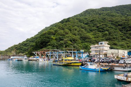 Photo for Taiwan - 15 May 2023: Fenniaolin Fish Harbor pier in Taiwan - Royalty Free Image