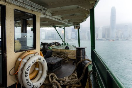 Photo for Hong Kong - 17 January 2023: The star ferry boat in Hong Kong city - Royalty Free Image