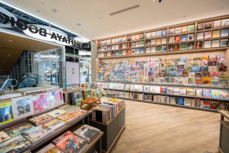 Photo for Taipei, Taiwan - 05 October 2023: Tsutaya book store in Noke shopping mall in Dazhi area in Taipei city - Royalty Free Image