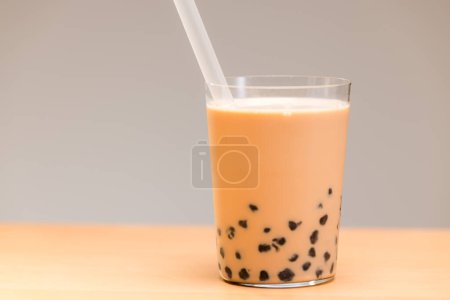 Photo for Glass of bubble milk tea - Royalty Free Image