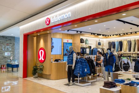 Photo for Taipei, Taiwan - 4 October 2023: Lululemon shop in xinyi at Taipei city - Royalty Free Image