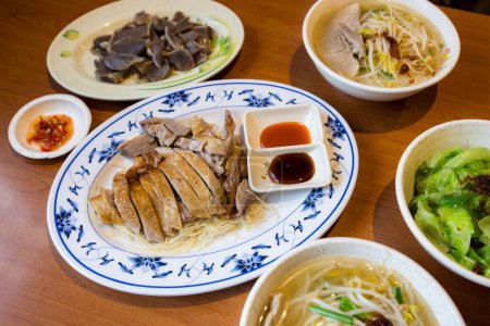 Téléchargez les photos : Tranche de sauce soja braise viande d'oie restaurant local taïwanais - en image libre de droit